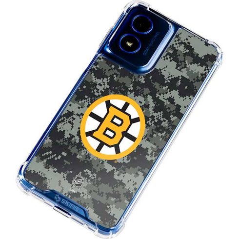 NHL Boston Bruins Camo Moto G Play 4G (2024) Clear Case