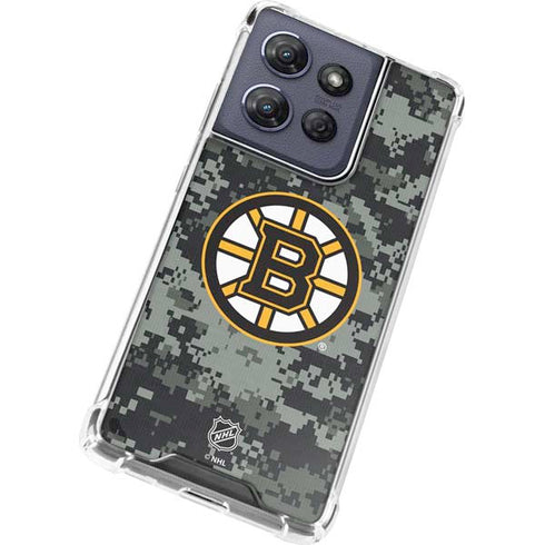 NHL Boston Bruins Camo Moto G Play 5G (2025) Clear Case