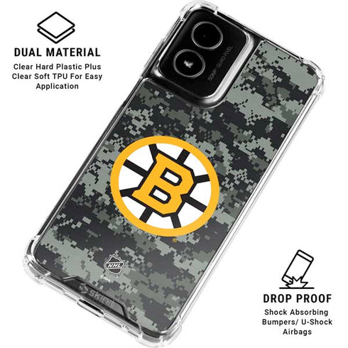 NHL Boston Bruins Camo Moto G Power 5G (2024) Clear Case