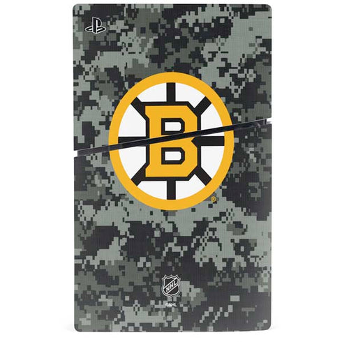 NHL Boston Bruins Camo PS5 Slim Digital Edition Bundle Skin