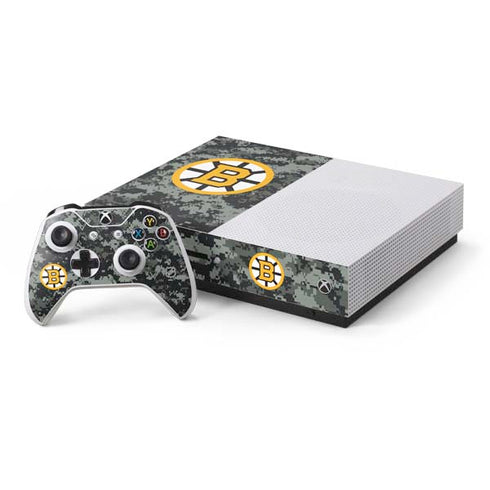 NHL Boston Bruins Camo Xbox One S Console and Controller Bundle Skin