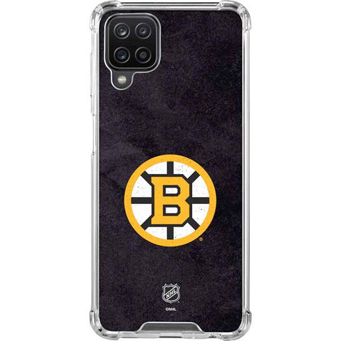 NHL Boston Bruins Distressed Galaxy A12 Clear Case