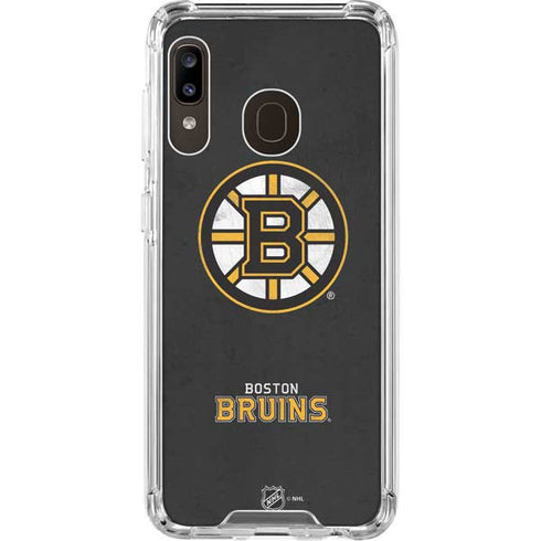 NHL Boston Bruins Distressed Galaxy A30 Clear Case