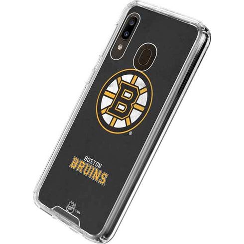 NHL Boston Bruins Distressed Galaxy A30 Clear Case