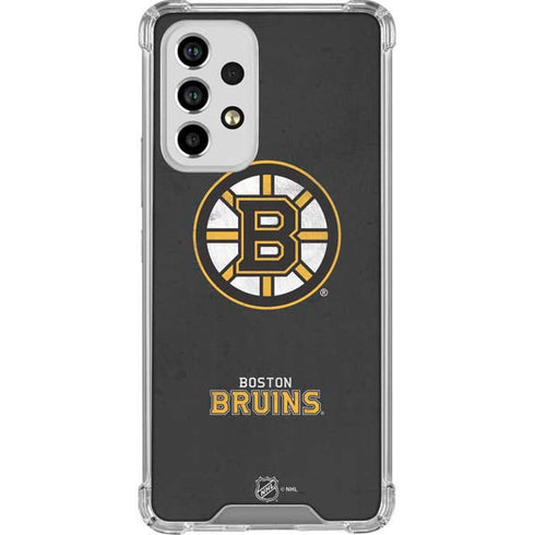 NHL Boston Bruins Distressed Galaxy A33 5G Clear Case