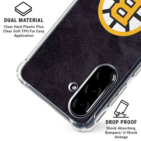 NHL Boston Bruins Distressed Galaxy A36 5G Clear Case