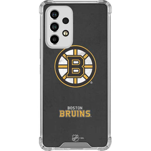 NHL Boston Bruins Distressed Galaxy A53 5G Clear Case