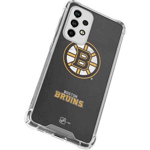 NHL Boston Bruins Distressed Galaxy A53 5G Clear Case