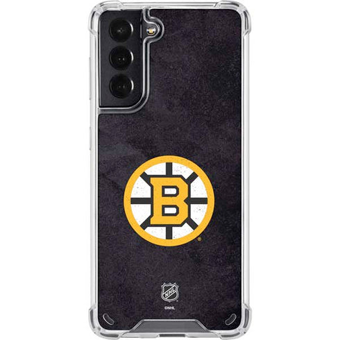 NHL Boston Bruins Distressed Galaxy S21 5G Clear Case