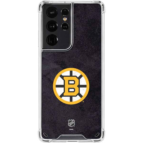 NHL Boston Bruins Distressed Galaxy S21 Ultra 5G Clear Case