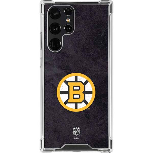 NHL Boston Bruins Distressed Galaxy S22 Ultra Clear Case