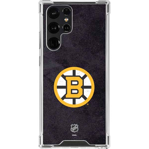 NHL Boston Bruins Distressed Galaxy S23 Ultra Clear Case