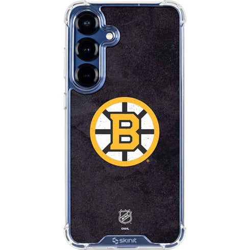 NHL Boston Bruins Distressed Galaxy S25 FE Clear Case