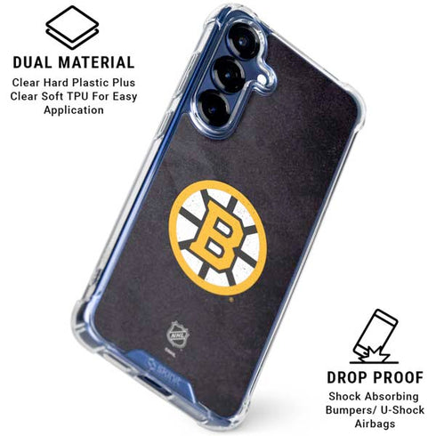 NHL Boston Bruins Distressed Galaxy S25 Plus Clear Case