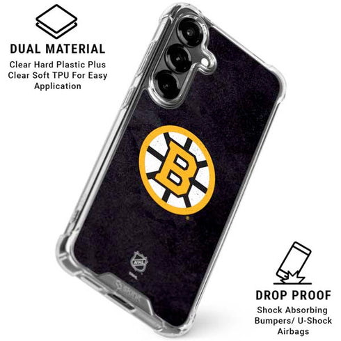 NHL Boston Bruins Distressed Galaxy S26 Clear Case