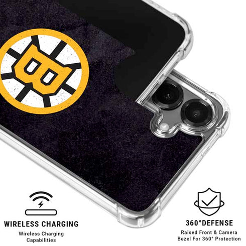 NHL Boston Bruins Distressed Galaxy S26 Plus Clear Case