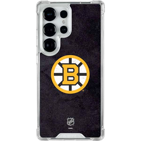 NHL Boston Bruins Distressed Galaxy S26 Ultra Clear Case