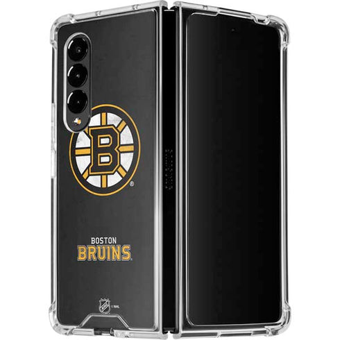 NHL Boston Bruins Distressed Galaxy Z Fold4 5G Clear Case