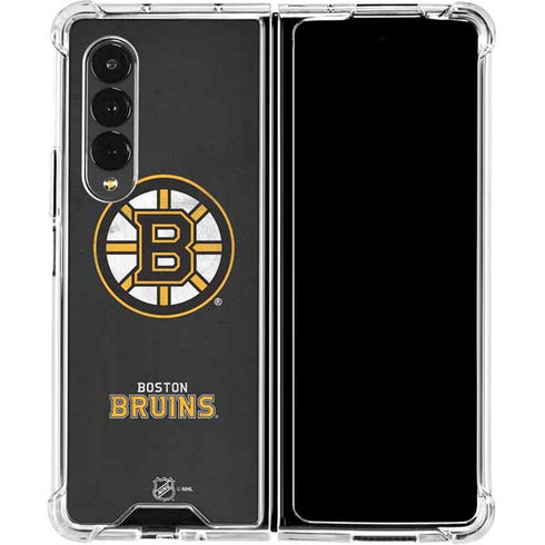 NHL Boston Bruins Distressed Galaxy Z Fold4 5G Clear Case