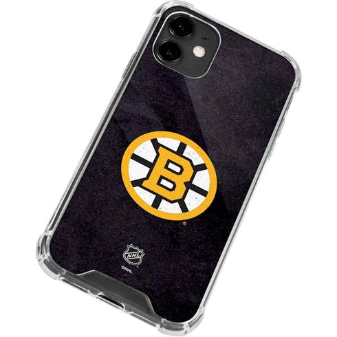 NHL Boston Bruins Distressed iPhone 12 Clear Case