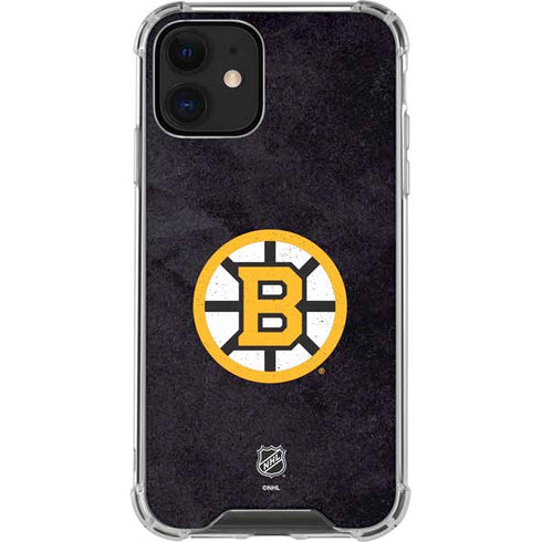 NHL Boston Bruins Distressed iPhone 12 Mini Clear Case