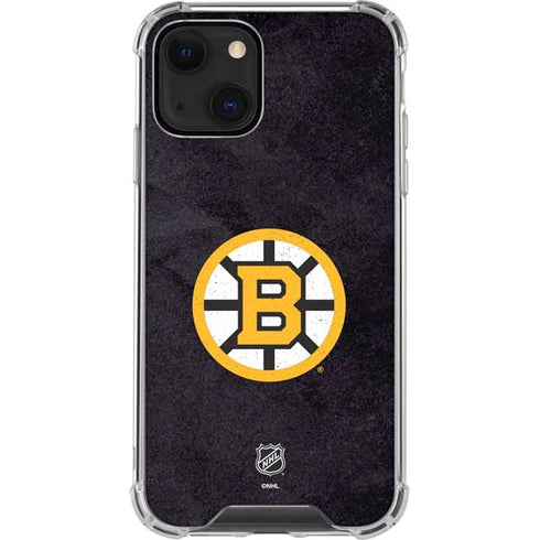 NHL Boston Bruins Distressed iPhone 13 Clear Case