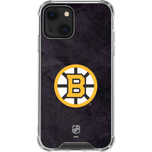 NHL Boston Bruins Distressed iPhone 13 Mini Clear Case