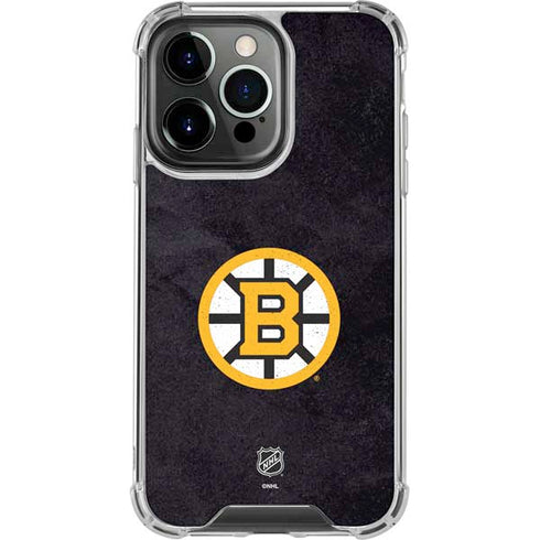 NHL Boston Bruins Distressed iPhone 13 Pro Clear Case