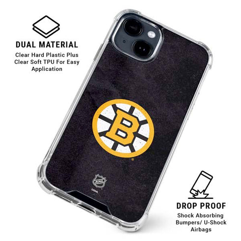NHL Boston Bruins Distressed iPhone 14 Plus Clear Case