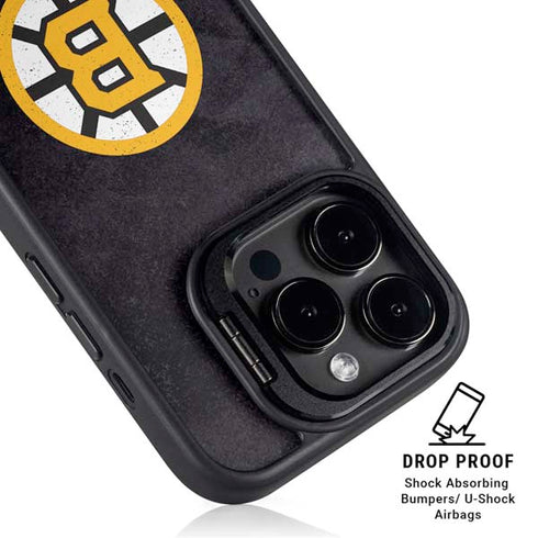 NHL Boston Bruins Distressed iPhone 14 Pro Max Kickstand Case
