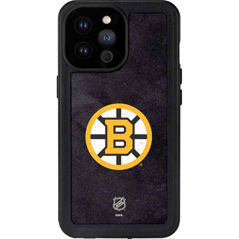 NHL Boston Bruins Distressed iPhone 14 Pro Max Waterproof Case