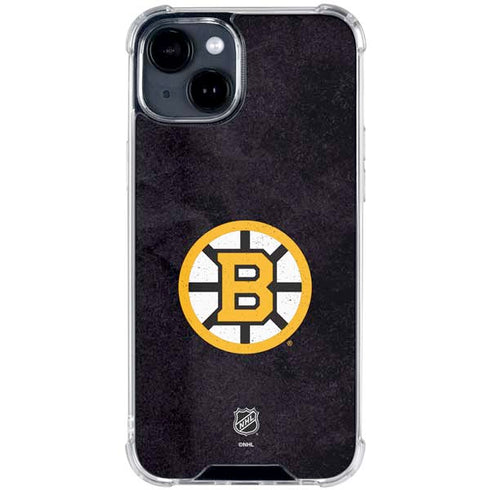 NHL Boston Bruins Distressed iPhone 15 Clear Case