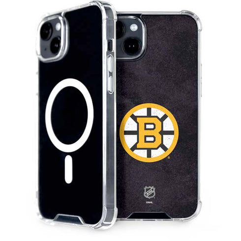 NHL Boston Bruins Distressed iPhone 15 MagSafe Case