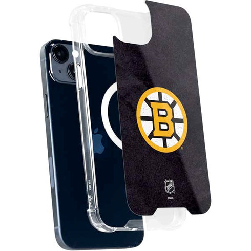 NHL Boston Bruins Distressed iPhone 15 Plus MagSafe Case