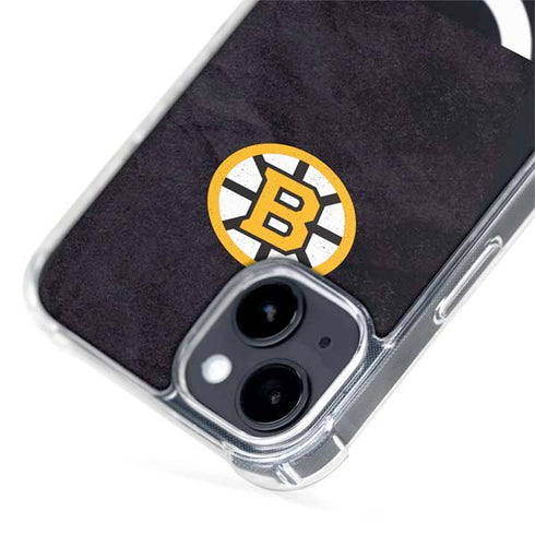 NHL Boston Bruins Distressed iPhone 15 Plus MagSafe Case