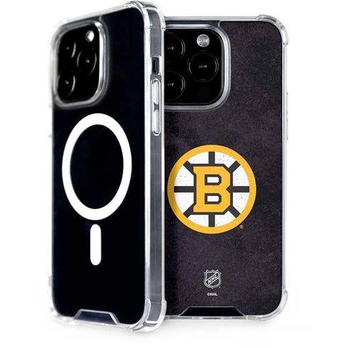 NHL Boston Bruins Distressed iPhone 15 Pro MagSafe Case