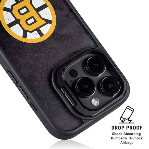 NHL Boston Bruins Distressed iPhone 15 Pro Max Kickstand Case