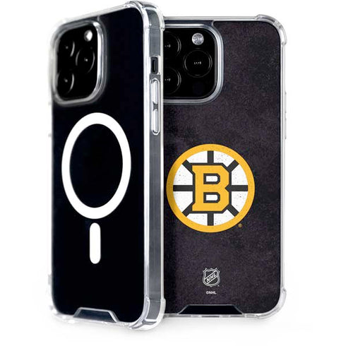 NHL Boston Bruins Distressed iPhone 15 Pro Max MagSafe Case