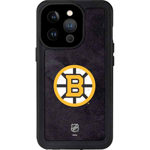 NHL Boston Bruins Distressed iPhone 15 Pro Waterproof Case