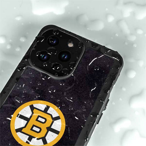 NHL Boston Bruins Distressed iPhone 15 Pro Waterproof Case
