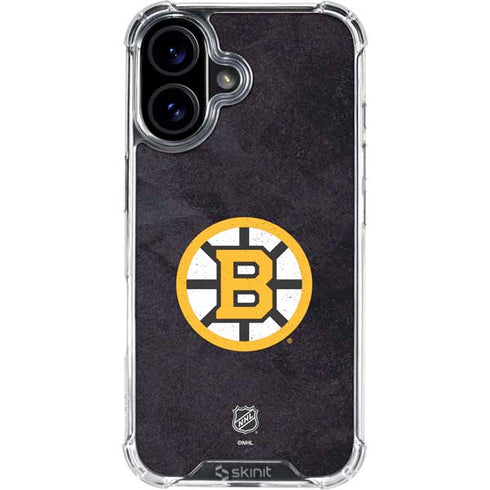 NHL Boston Bruins Distressed iPhone 16 Clear Case