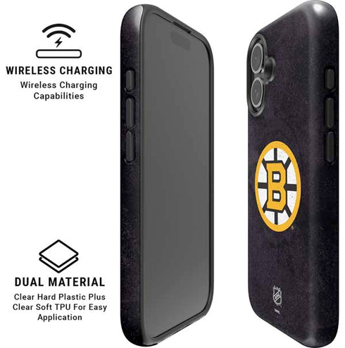 NHL Boston Bruins Distressed iPhone 16 Magsafe Impact Case