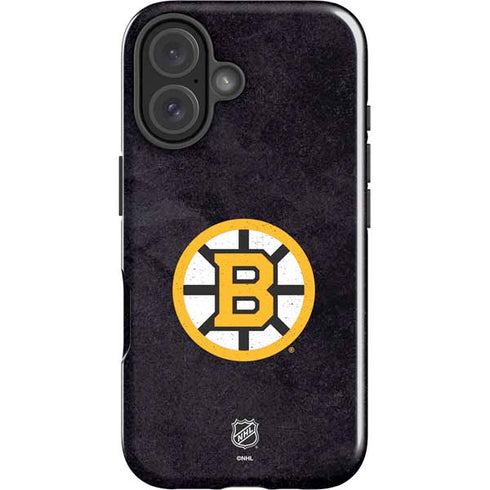 NHL Boston Bruins Distressed iPhone 16 Plus Impact Case