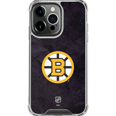 NHL Boston Bruins Distressed iPhone 16 Pro Max Clear Case