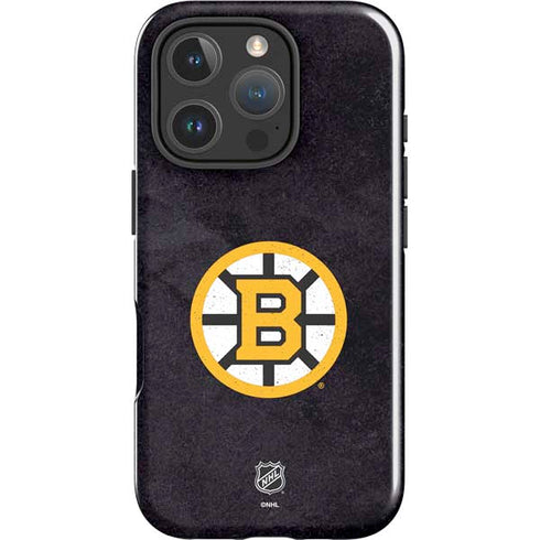 NHL Boston Bruins Distressed iPhone 16 Pro Max Impact Case