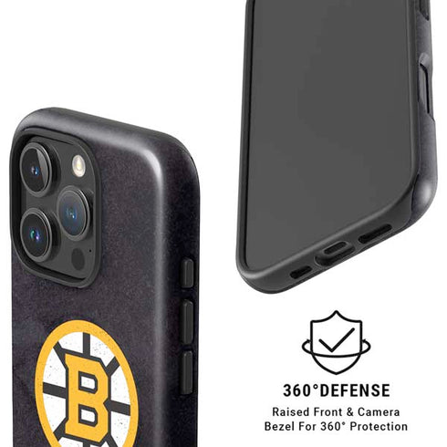 NHL Boston Bruins Distressed iPhone 16 Pro Max Magsafe Impact Case
