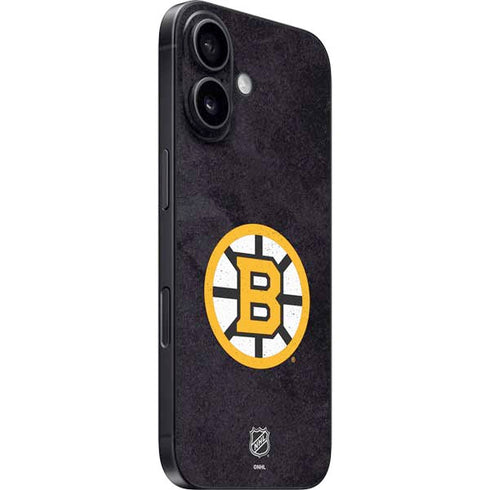 NHL Boston Bruins Distressed iPhone 16 Skin