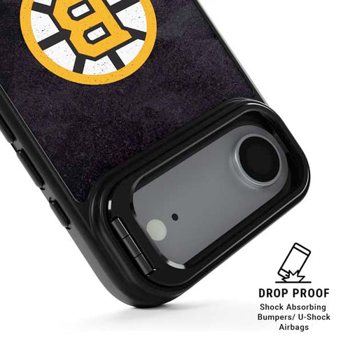 NHL Boston Bruins Distressed iPhone 17 Air Kickstand Case
