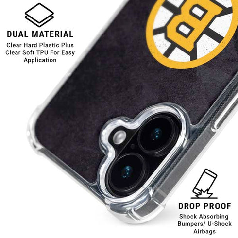 NHL Boston Bruins Distressed iPhone 17 Clear Case