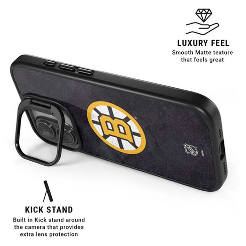 NHL Boston Bruins Distressed iPhone 17 Kickstand Case